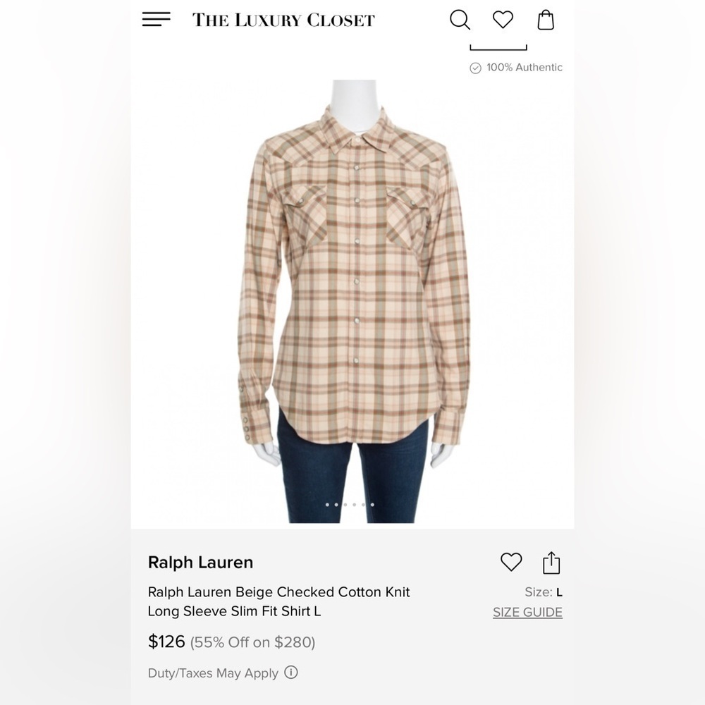 Ralph Lauren Western Glass Snap Cowboy Flannel Plaid Shirt RRL Size 14 Slim Fit